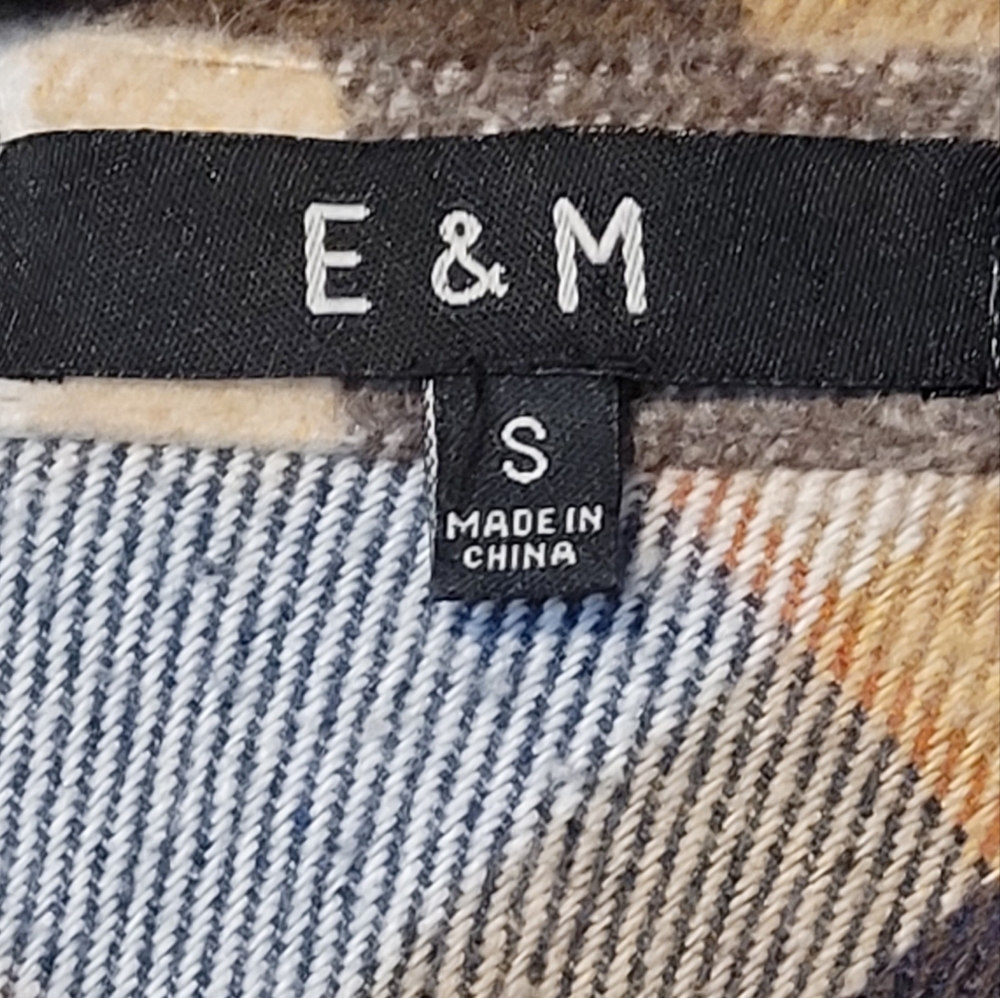 E & M Plaid Flannel Barn Coat S - Picture 6 of 6